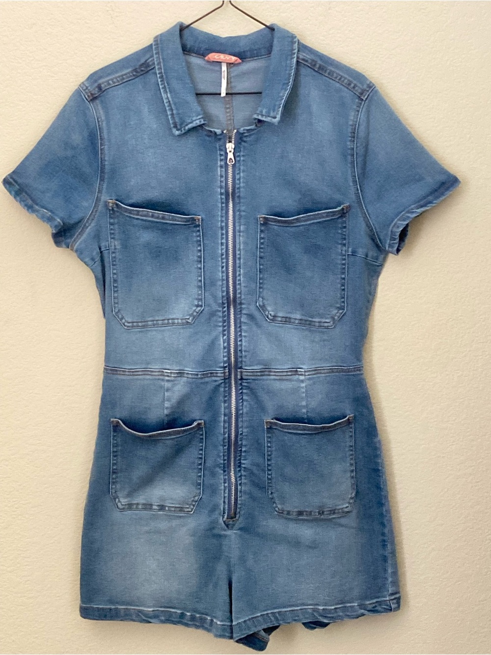 Free People Lennox Crvy Collection Denim Jean Shortsuit Romper Jumpsuit